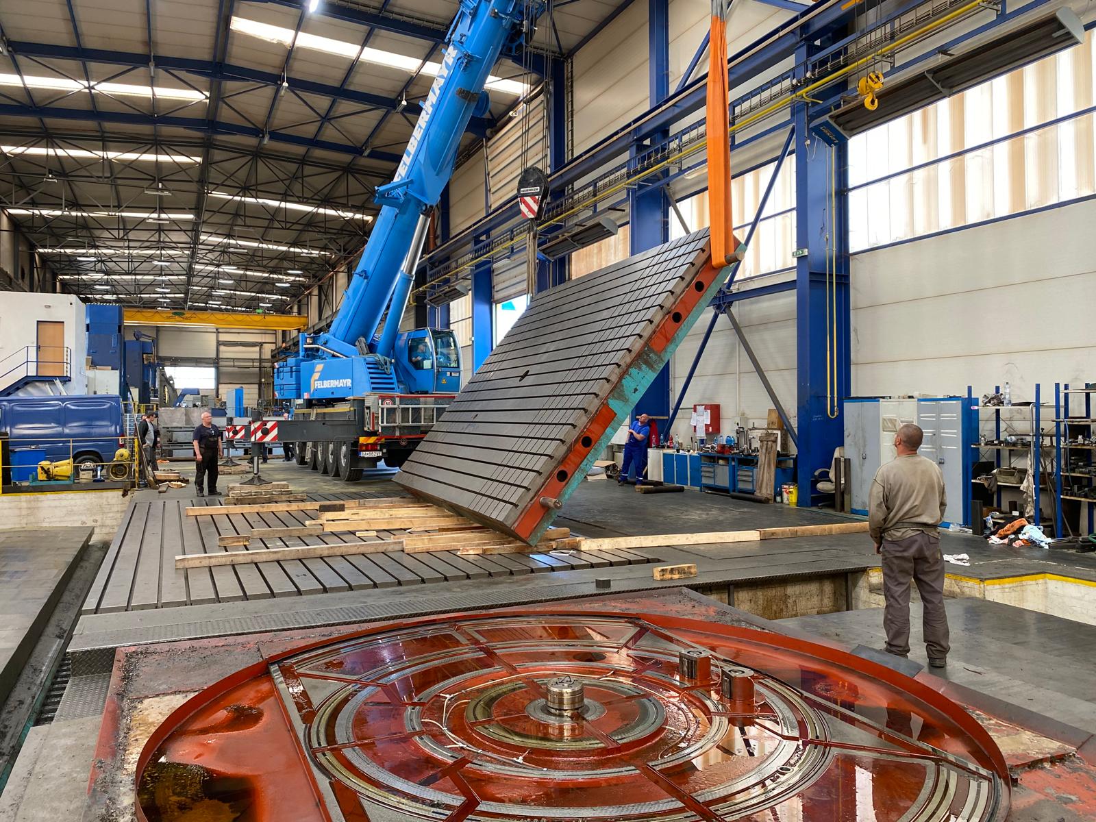 Industrial factory interior with heavy machinery